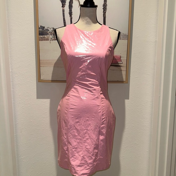 Fashion Nova Dresses & Skirts - Fashion Nova Pink Latex Dress What Comes Around Goes Around